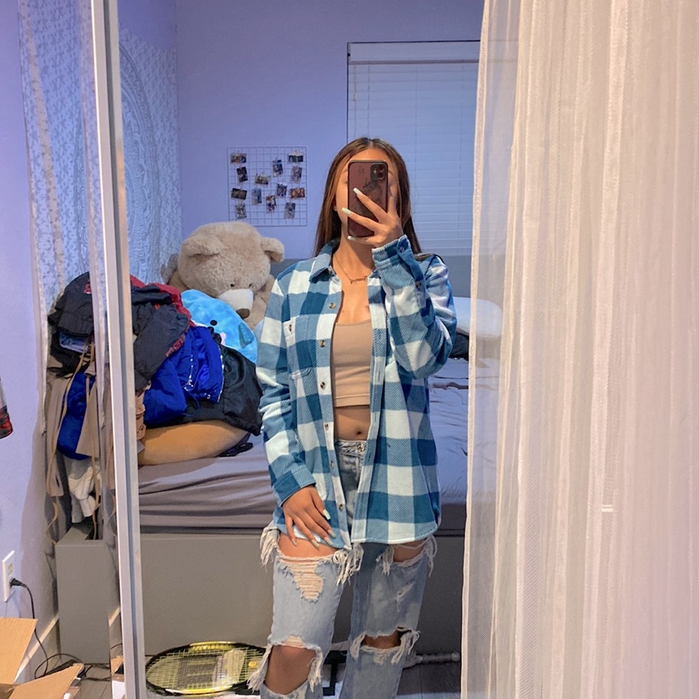 Plaid Button Up Sweater